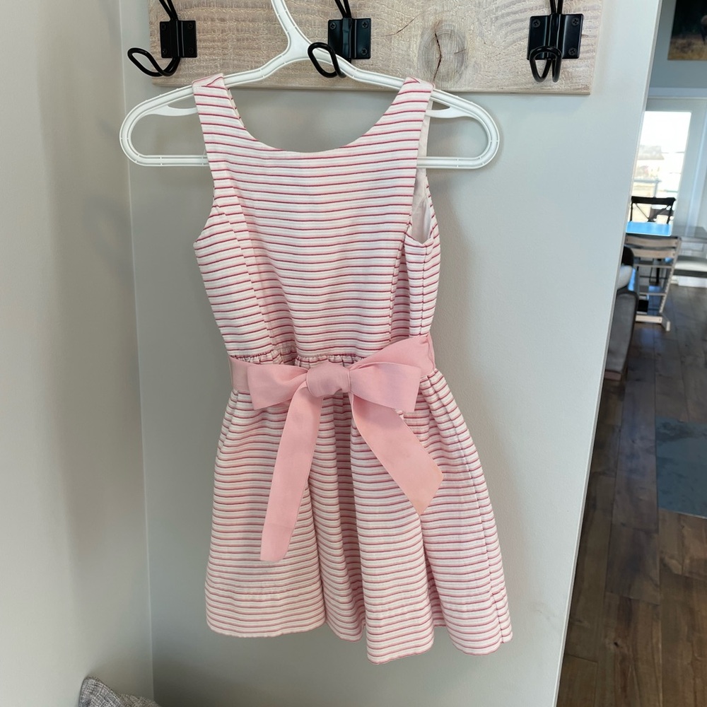 Polo by Ralph Lauren Pink and White Striped Dress with Bow